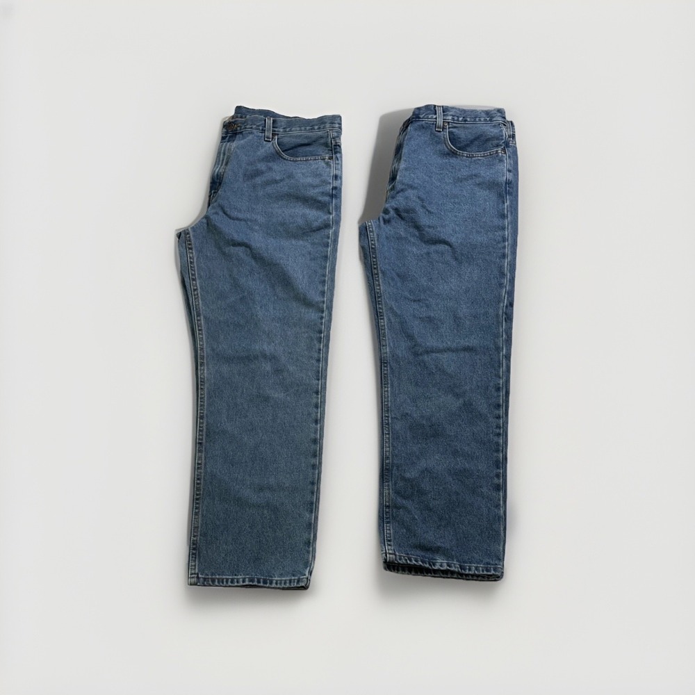 Faded Glory Classic Fit Blue Denim Jeans Mens 38x29 100% Cotton Lot of 2 - Picture 4 of 13